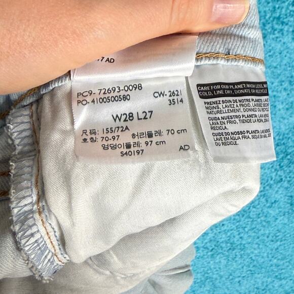 Levis Jeans Womens 28 Blue Denim Ribcage Straight Ankle Button Fly Size 28x27 - Picture 15 of 16